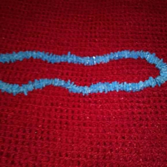 BRAND NEW!! NECKLACE- LIGHT BLUE SEA STONES - Picture 2 of 4